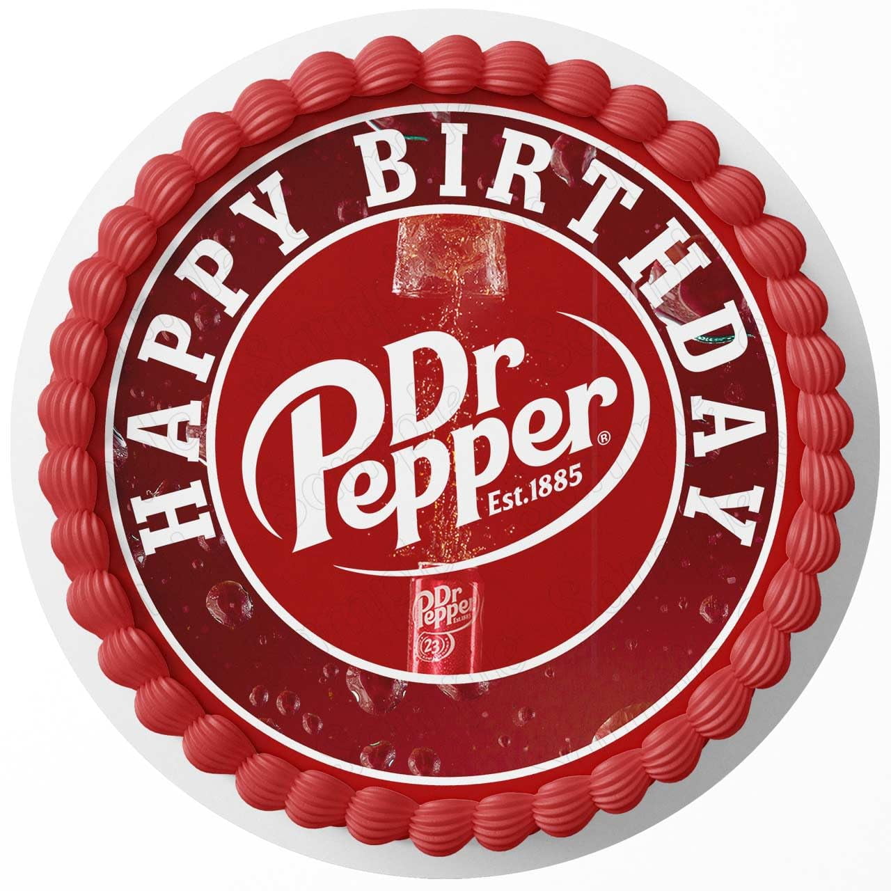 Dr. Pepper Soda Drink DEF29 Edible Cake Topper Sheet Image Print Round ...