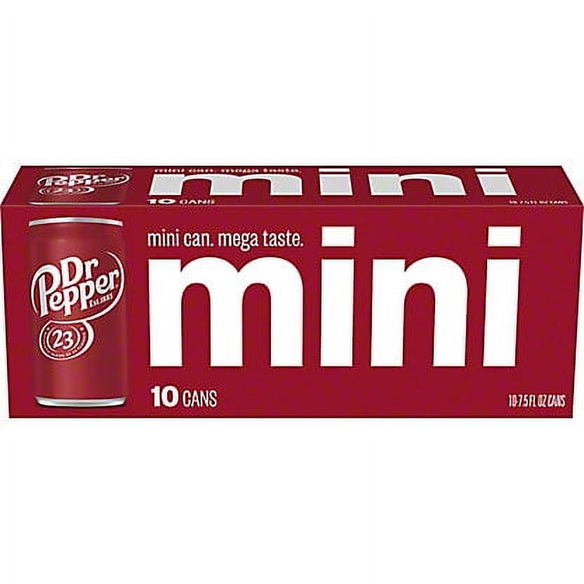 Dr Pepper Soda Mini 7.5 oz Cans, 10 pk Package may vary