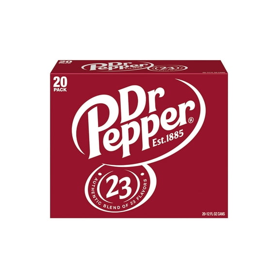 Dr Pepper Soda Pop, 12 fl oz, 20 Pack Cans