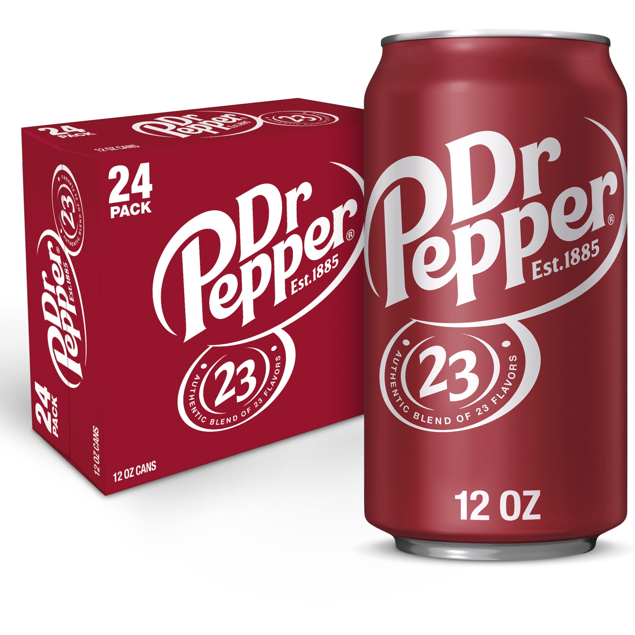 Dr Pepper Soda Pop, 12 fl oz, 24 Pack Cans