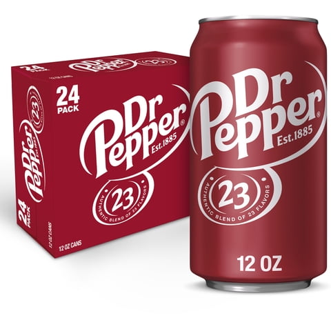 Dr Pepper Soda Pop, 12 fl oz, 24 Pack Cans