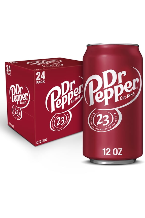 Dr Pepper Soda Pop, 12 fl oz, 24 Pack Cans