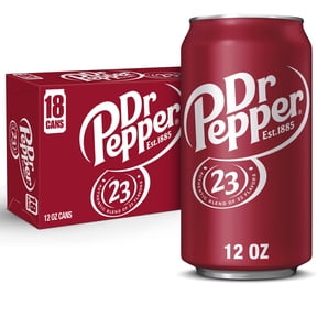 Dr Pepper Soda Pop, 12 fl oz cans, 18 pack