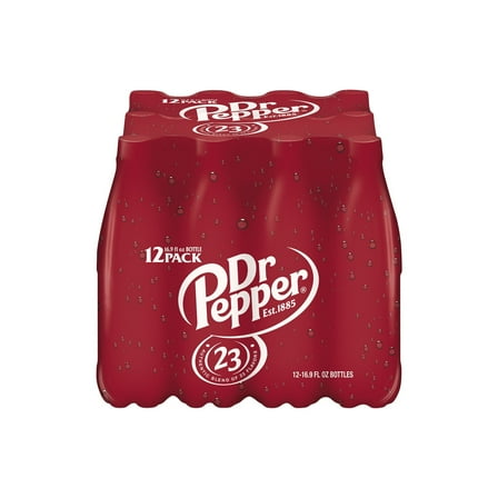 Dr Pepper Soda Pop, 16.9 fl oz, 12 Pack Bottles