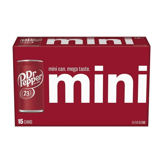 Dr Pepper Soda Pop, 7.5 fl oz, 15 Pack Cans