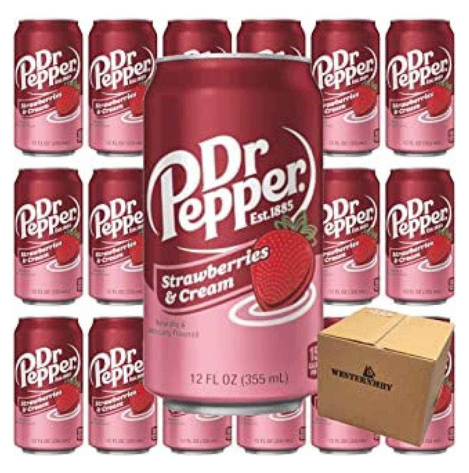 Dr Pepper Strawberries and Cream, 12 fl oz 12 cans, (1case) Walmart