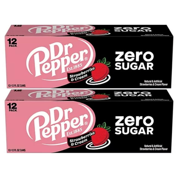 Dr. Pepper Strawberries and Cream Zero Bundled by Evarixsmt (24 Pack Cans)