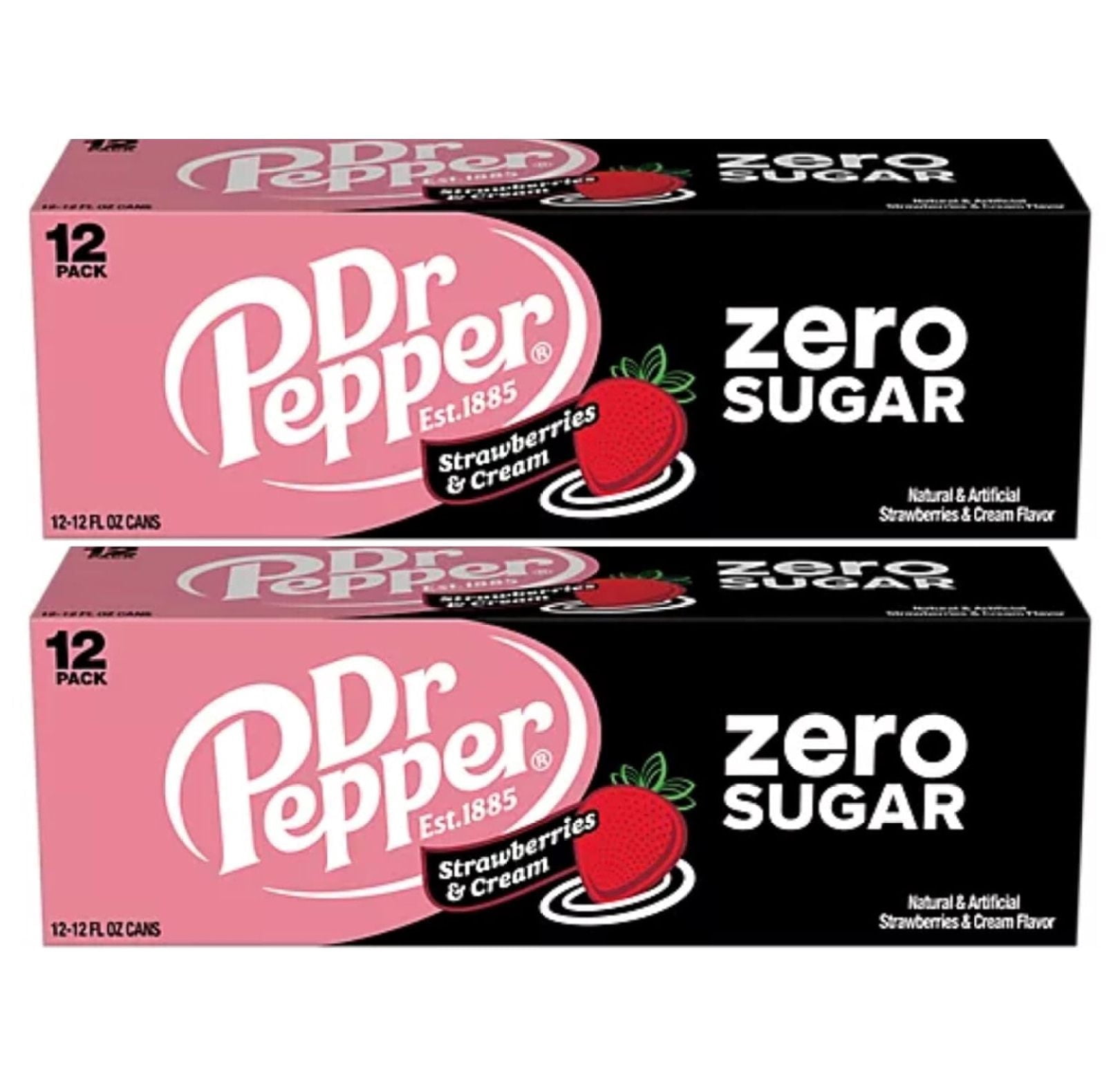 Dr. Pepper Strawberries and Cream Zero Bundled by Evarixsmt (24 Pack Cans)