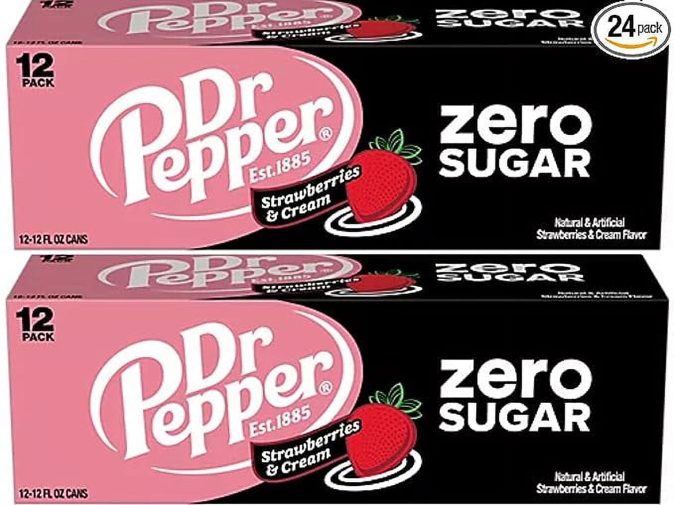 Dr. Pepper Strawberries and Cream Zero Bundled by Louisiana Pantry (24 Pack Cans)