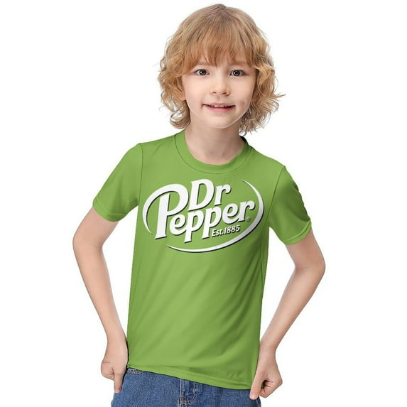 Dr Pepper T-Shirt for Boys Girls, Unisex Crew Neck Tee for Teen Kid, Casual Short Sleeve Tops, 6-12 Y