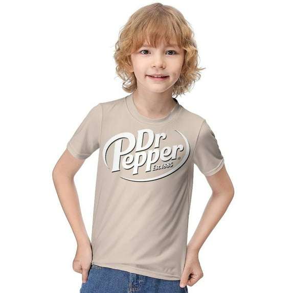 Dr Pepper T-Shirt for Boys Girls, Unisex Crew Neck Tee for Teen Kid, Casual Short Sleeve Tops, 6-12 Y