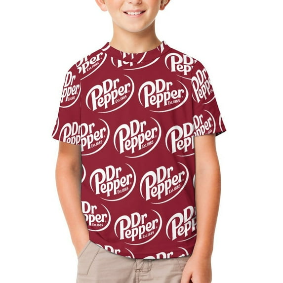 Dr Pepper T-Shirts for Boys Girls, Kids 3D Print Short Sleeve, Unisex Crew Neck Tee Shirts for Youth