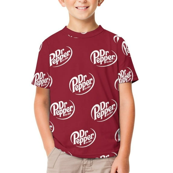 Dr Pepper T-Shirts for Boys Girls, Kids 3D Print Short Sleeve, Unisex Crew Neck Tee Shirts for Youth