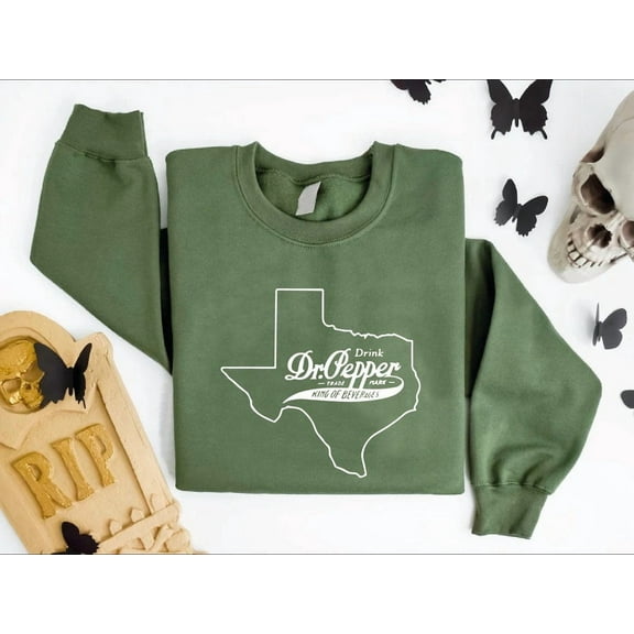 Dr Pepper Texas King Of Beverages Dr Pepper Sweatshirt, Texan Dr Pepper Lover , Texas Map Dr Pepper Soda Sweatshirt, Soda Lover Sweatshirt All Size S-5XL