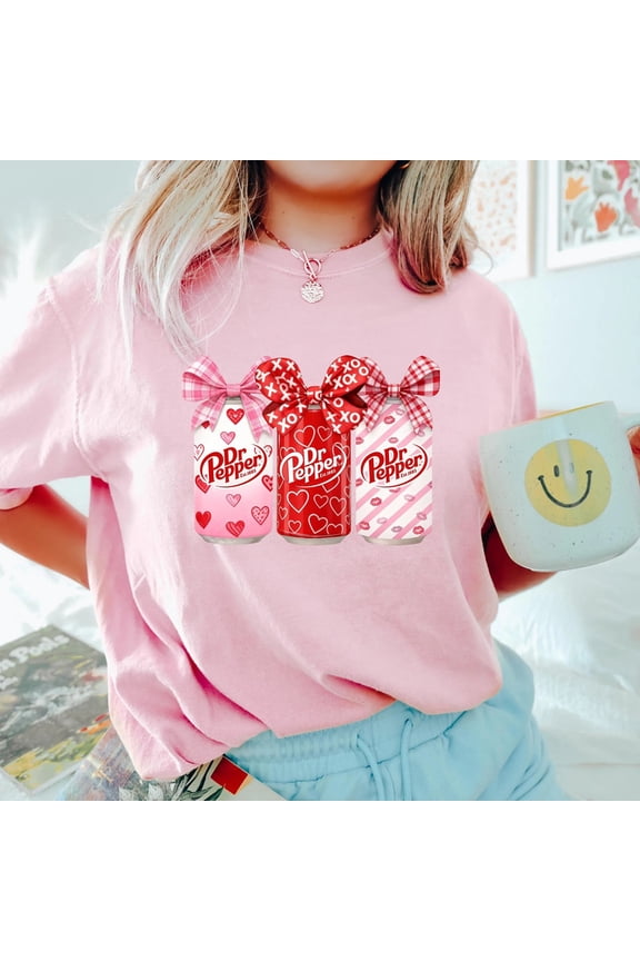 Dr Pepper Valentine’s T-Shirt | XOXO Soda Lover Shirt | Cute Couple Valentine Holiday Gift