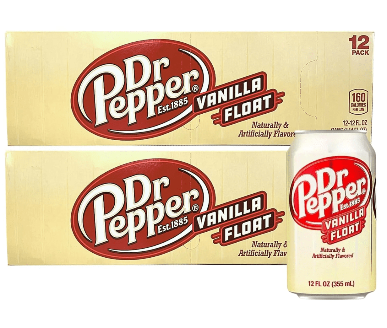 Dr. Pepper Vanilla Float 12 Ounce 24 Pack, Bundled by Louisiana Pantry