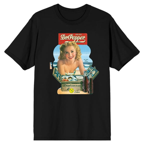 Dr Pepper Vintage Advertisement Men's Black Short Sleeve Tee-Large