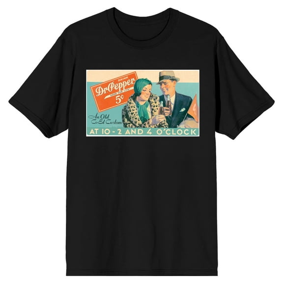 Dr Pepper Vintage Advertisement Men's Black Short Sleeve Tee-XS