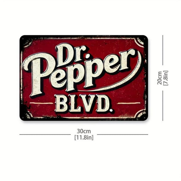 Dr. Pepper Vintage Aluminum Sign - Retro Street Art For Home, Patio, Garage Decor | Durable Metal Wall Plaque | Perfect Christmas Gift | 8X12 Inches, Christmas Decor