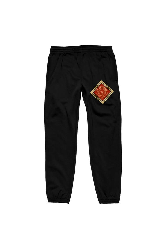 Dr Pepper Vintage Diamond Logo Men's Black Jogger Pants-Medium
