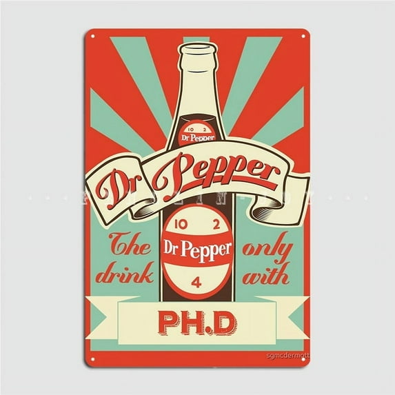 Dr. Pepper Vintage Metal Sign Club Bar Create Cinema Living Room Plaques Tin Sign Posters Size: 8 x 12 Inches
