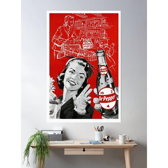 Dr Pepper Vintage Poster Home Decor Office Wall Art Living Room Decor, Paper Poster Only