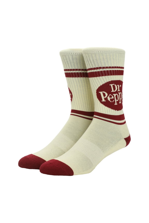 Dr Pepper Vintage Soda Logo Men's Casual Crew Socks