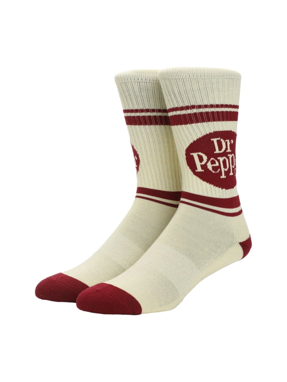 Dr Pepper Vintage Soda Logo Men's Casual Crew Socks