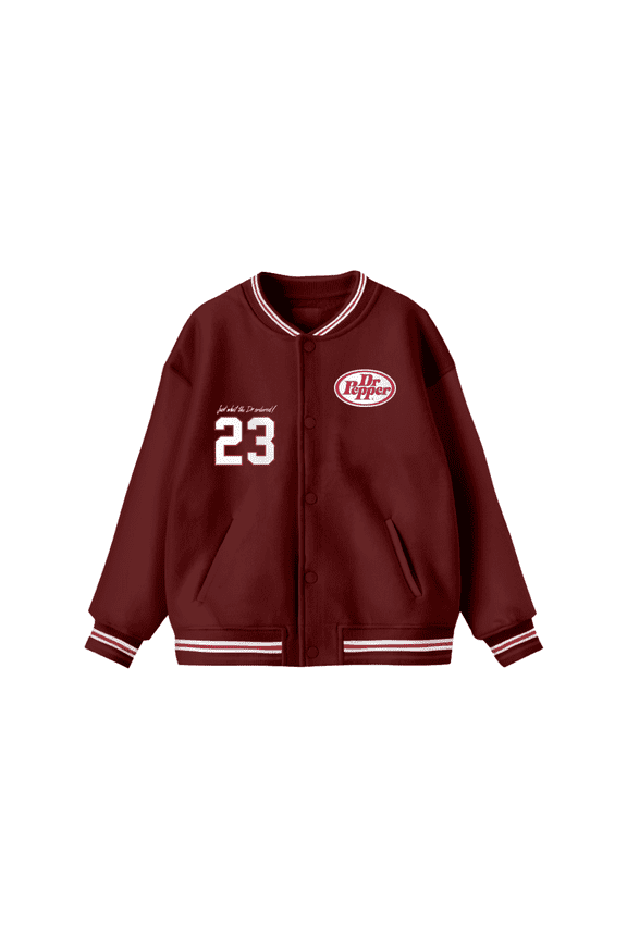 Dr Pepper Junior’s Bomber Jacket with Ribbed Trim and Front Pockets (Sizes S–XL)