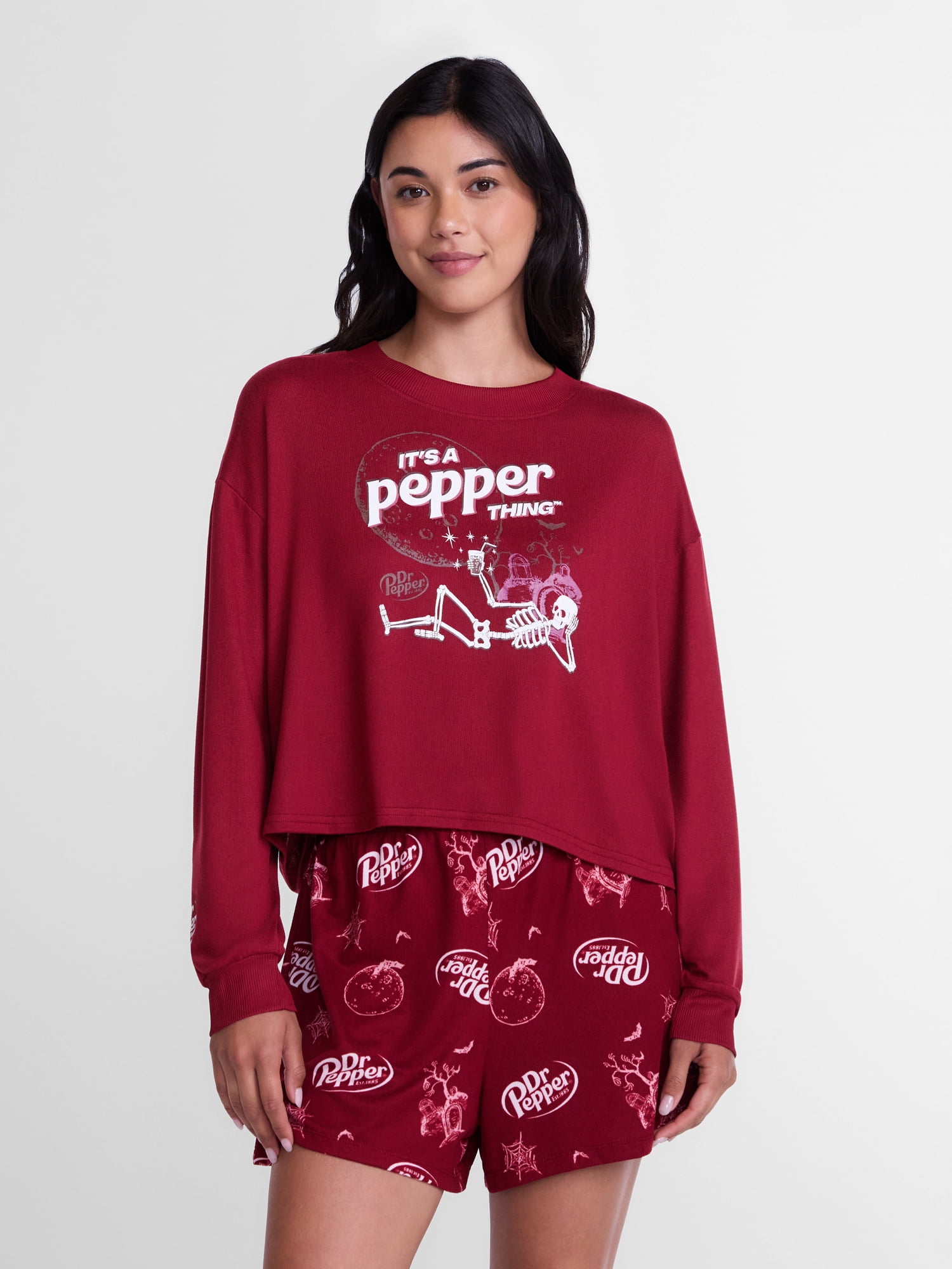Dr. Pepper Women's Halloween Tee and Shorts Pajama Set by Grayson Social, 2-Piece, Sizes XS-3X