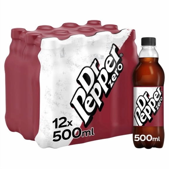 Dr Pepper Zero 12 x 500ml, British Import (Pack of 2)
