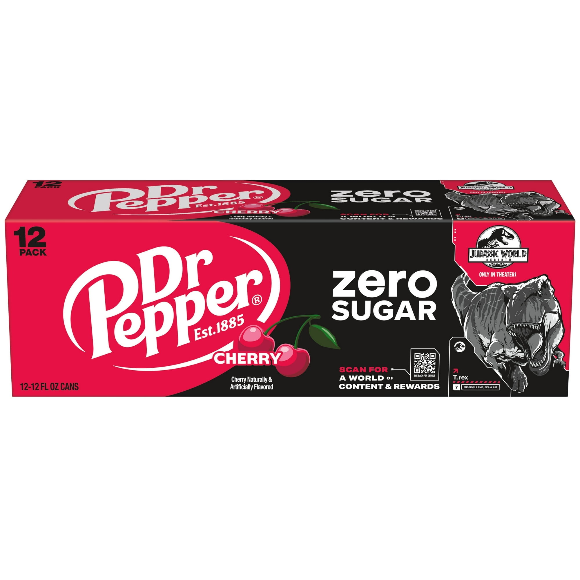 Dr Pepper Zero Sugar Cherry Soda Pop, 12 fl oz, 12 Pack Cans