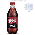 Dr Pepper Zero Sugar Soda, 20 fl oz Bottle with 4x Disposable Cups ...