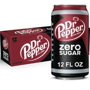 Dr Pepper Zero Sugar Soda Pop, 12 fl oz, 12 Pack Cans