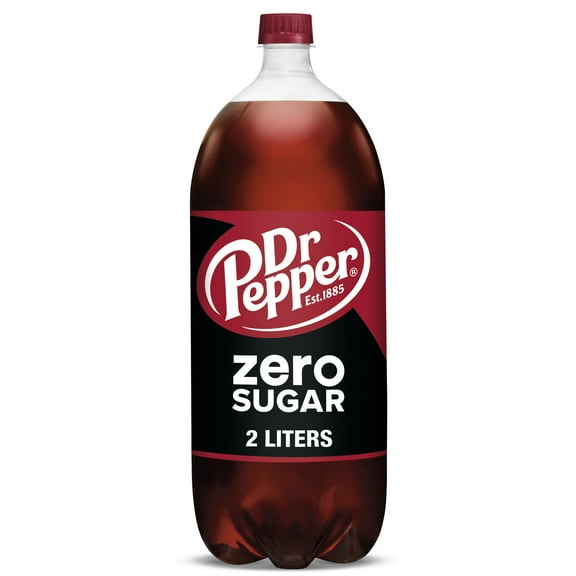Dr Pepper Zero Sugar Soda Pop, 2 L, Bottle