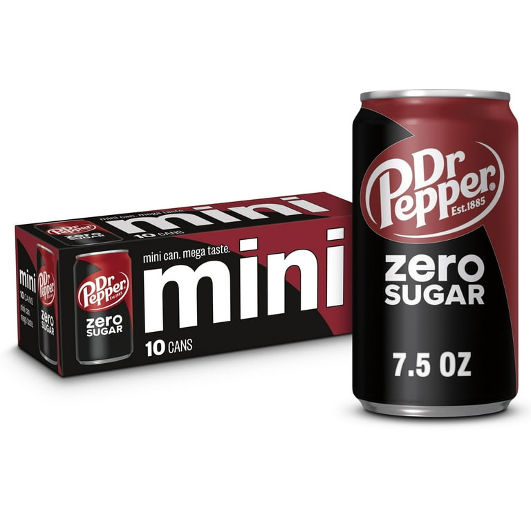 Dr Pepper Zero Sugar Low Calorie Diet Soda Pop, 7.5 fl oz