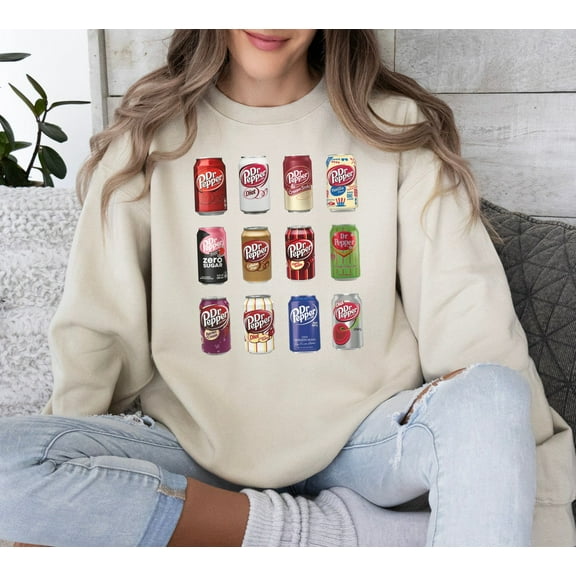 Dr. Pepper sweatshirt, Vintage Soda Cans, Soda sweatshirt, Pop Sweatshirt, Gift for Dr Pepper Lover