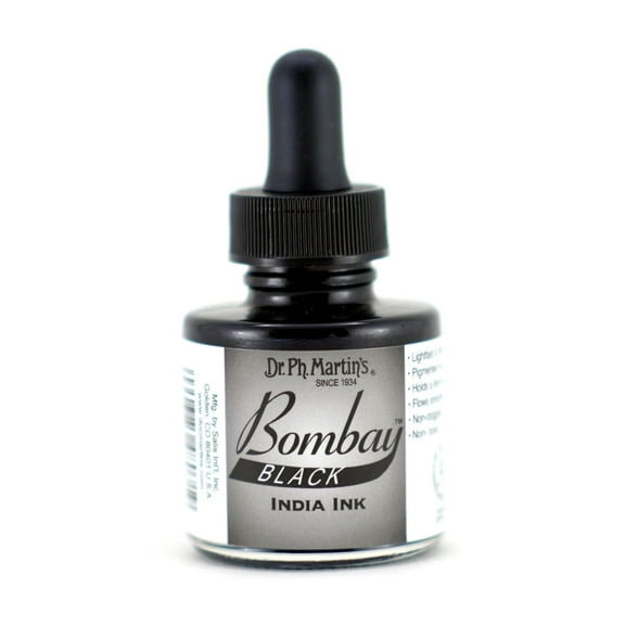 Dr. Ph. Martin's Bombay India Ink, 1.0 Oz., Black (7BY)
