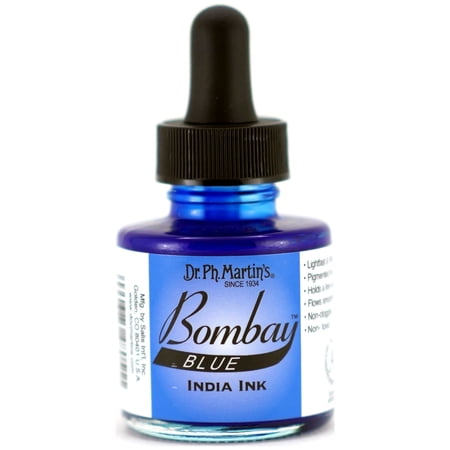 Dr. Ph. Martin's® Bombay India Ink (5BY) Ink Bottle, 1.0 US fl oz, Blue, 1 Bottle