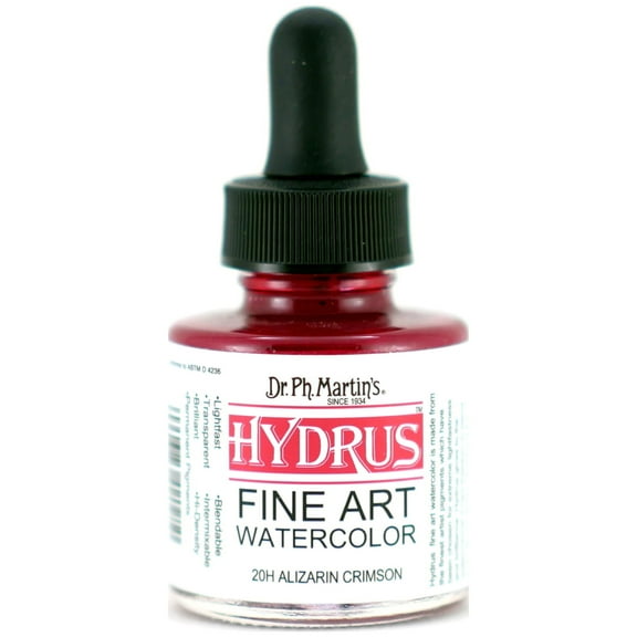 Dr. Ph. Martin's Hydrus Fine Art Watercolor, 1.0 oz, Alizarin Crimson (20H)