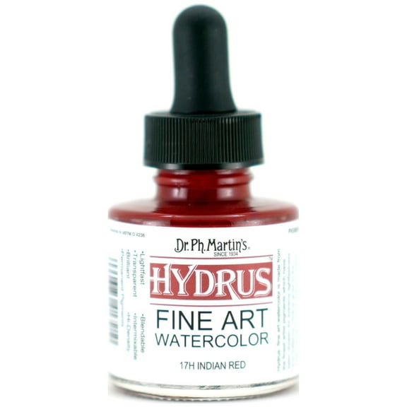 Dr. Ph. Martin's Hydrus Fine Art Watercolor, 1.0 oz, Indian Red (17H)