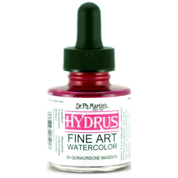 Dr. Ph. Martin's Hydrus Fine Art Watercolor, 1.0 oz, Quinacridone Magenta (5H)