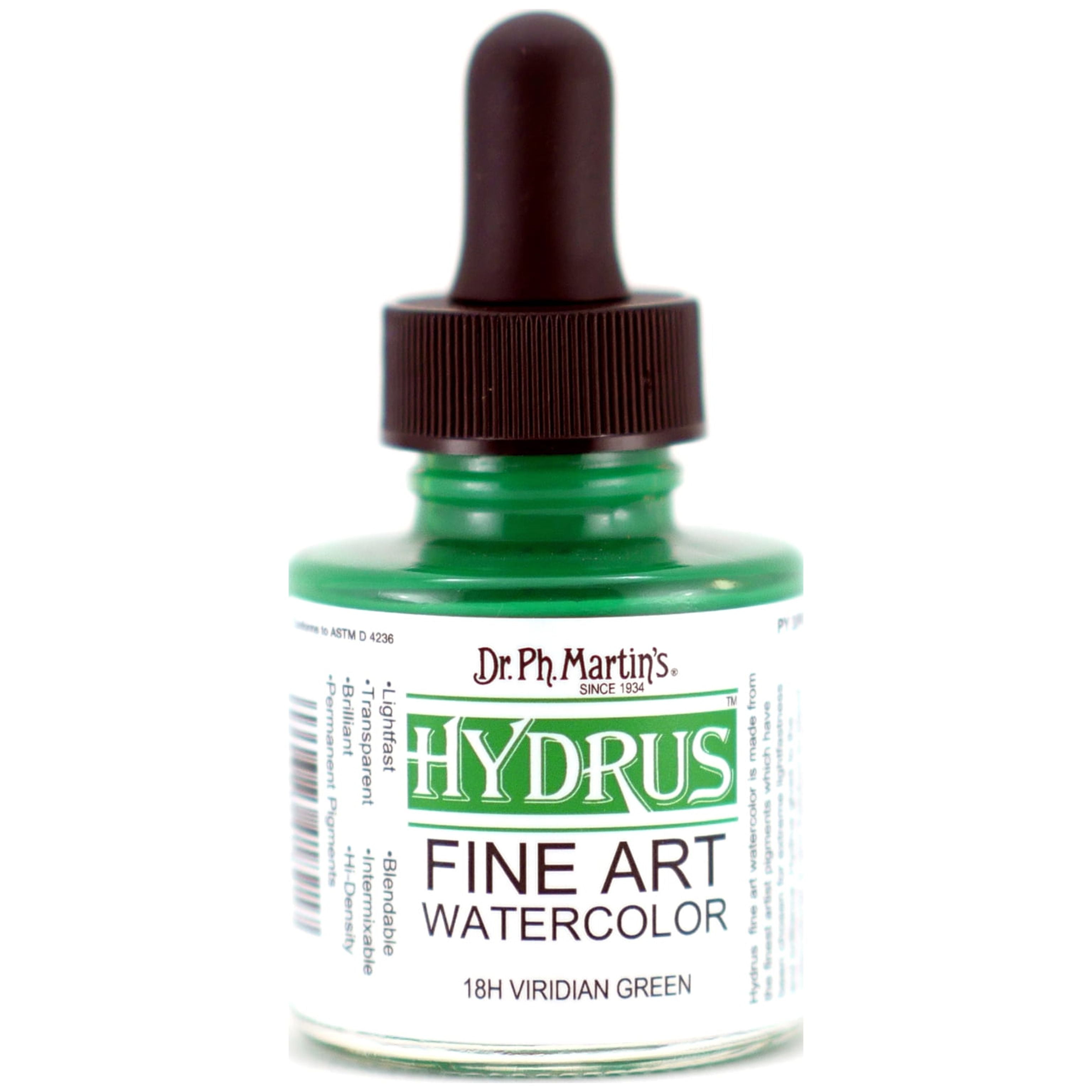 Dr. Ph. Martin's Hydrus Fine Art Watercolor, 1.0 oz, Viridian Green (18H) 