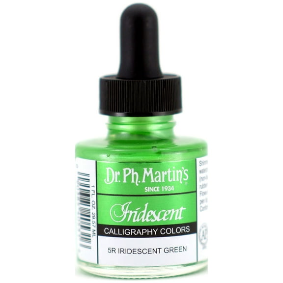 Dr. Ph. Martin's Iridescent Calligraphy Color, 1.0 oz, Iridescent Green (5R)