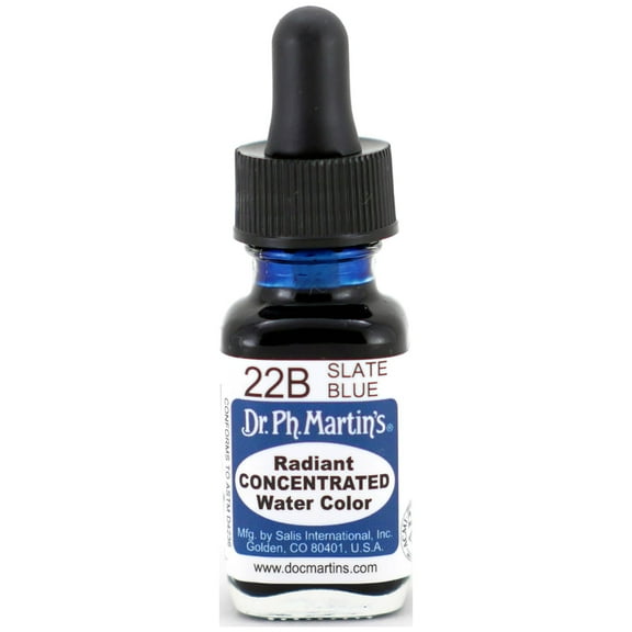 Dr. Ph. Martin's Radiant Concentrated Water Color, 0.5 oz, Slate Blue (22B)