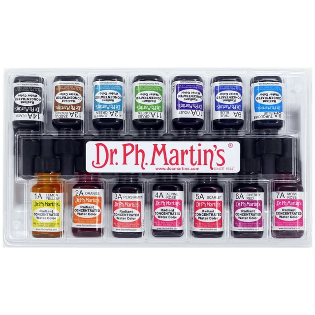 Dr. Ph. Martin's Radiant Concentrated Water Color Dye, 0.5 oz, Set of ...