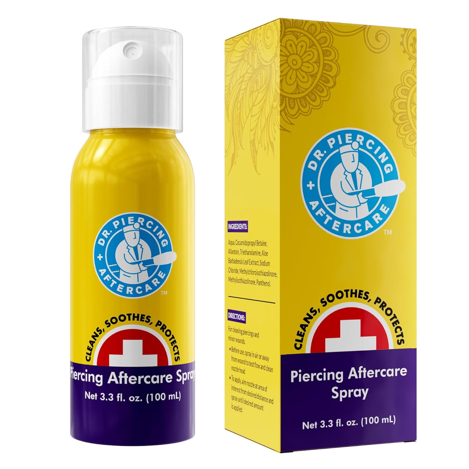 Dr. Piercing Aftercare Spray Saline Solution for Piercings Ear
