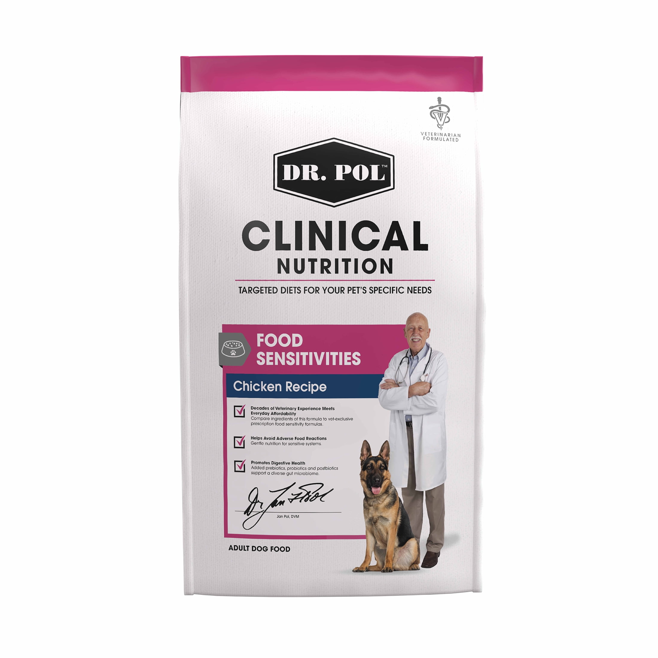 Dr. Pol® Clinical Food Sensitivities Hydrolyzed Chicken Recipe – Hypoallergenic Adult Dog Food, 7 lb Bag
