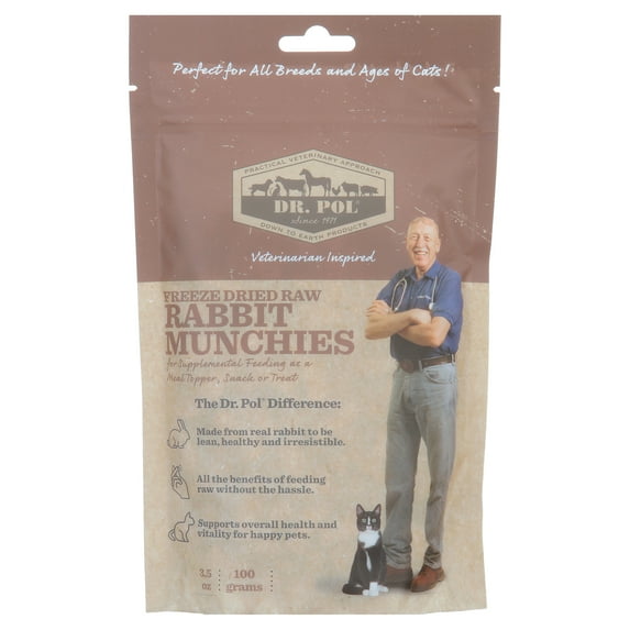 Dr. Pol Freeze Dried Munchies Rabbit Cat Treat and Meal Topper