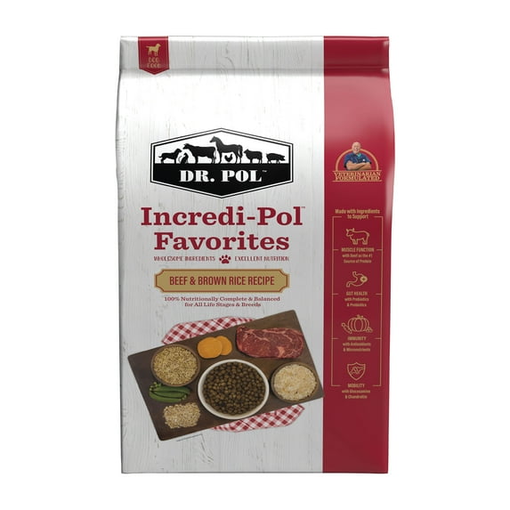 Dr. Pol Incredi-Pol Favorites Beef and Brown Rice Recipe Dog Food - 6lb